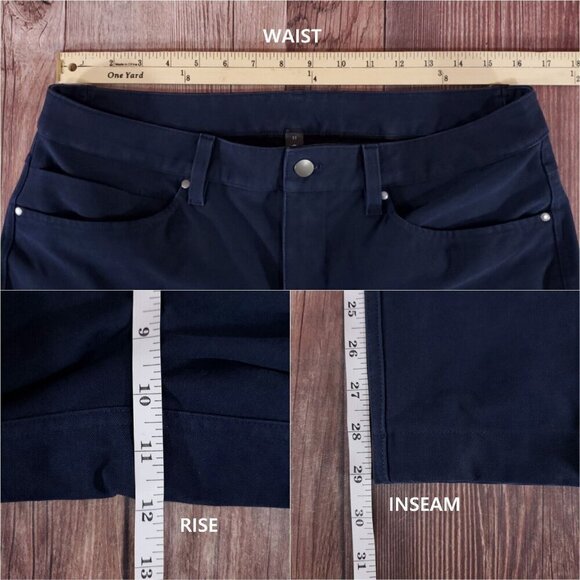 Lululemon Mens Size 33X29.25 ABC Pants Slim Utilitech Navy Blue M5ABOS - Picture 15 of 15